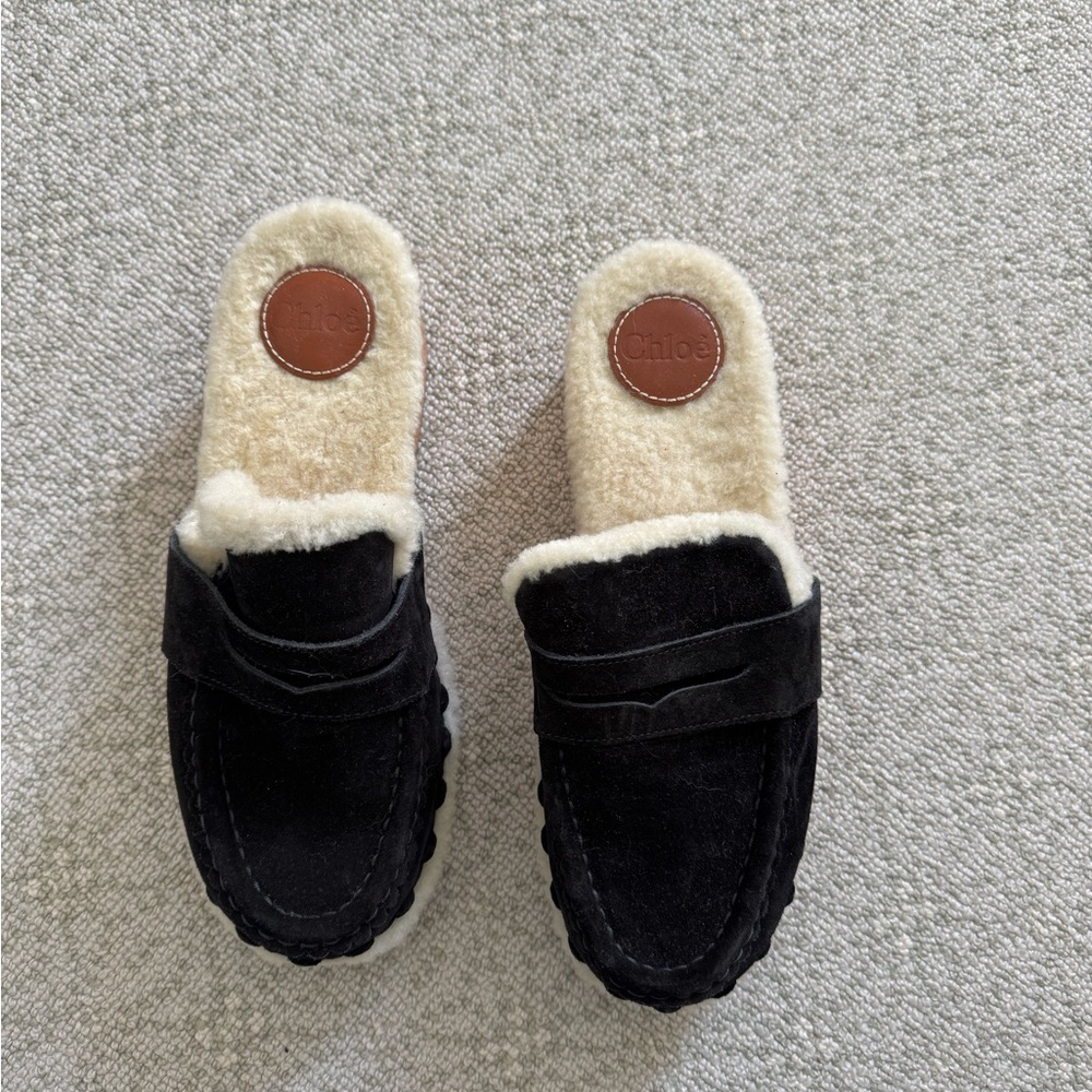 Chloe Shearling Clogs